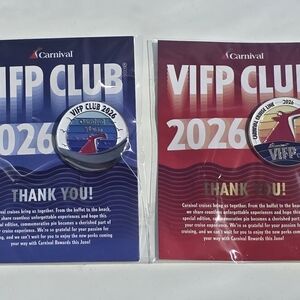 2 Carnival VISTA VIFP CLUB 2026 Cruise Pin VIFP Platinum & Gold Gift NEW